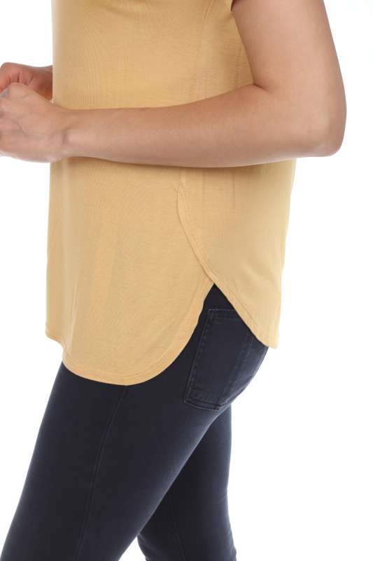 7250  Ladies Fancy Curved Side Short Sleeve Tee