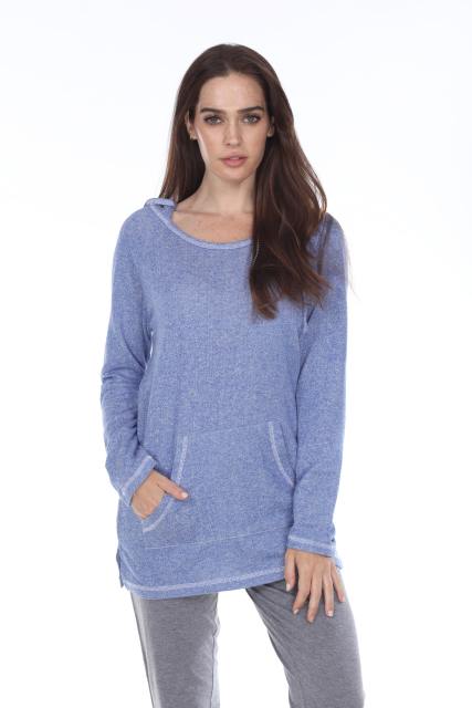 8905 Junior's French Terry Tunic Pullover Hoodie