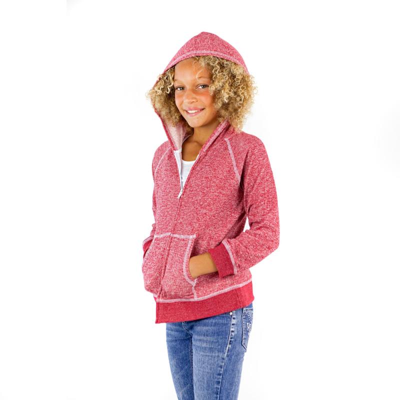 8902G Girls French Terry Llong Sleeve Zip Hoodie