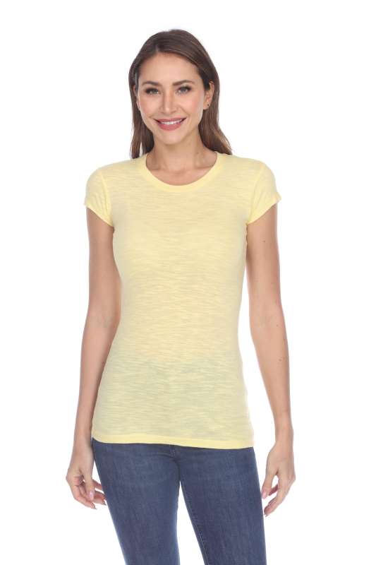 6050 Juniors Cap Sleeve Cotton Slub Tee