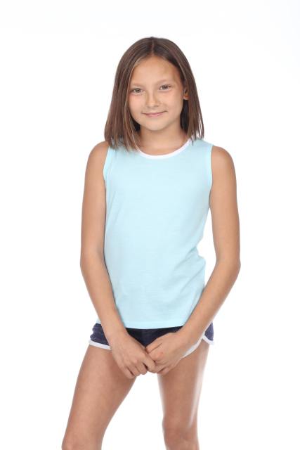 9210 Girls Twist Strap Open Back Tank