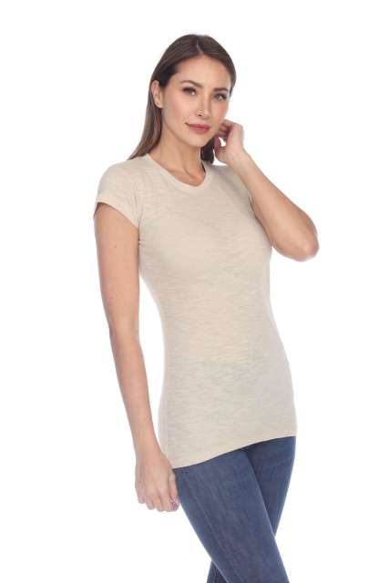6050 Juniors Cap Sleeve Cotton Slub Tee
