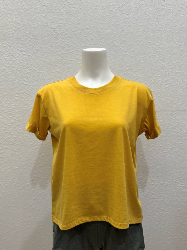 3216 Junior's Rolled Cuff Short Sleeve Boxy Tee
