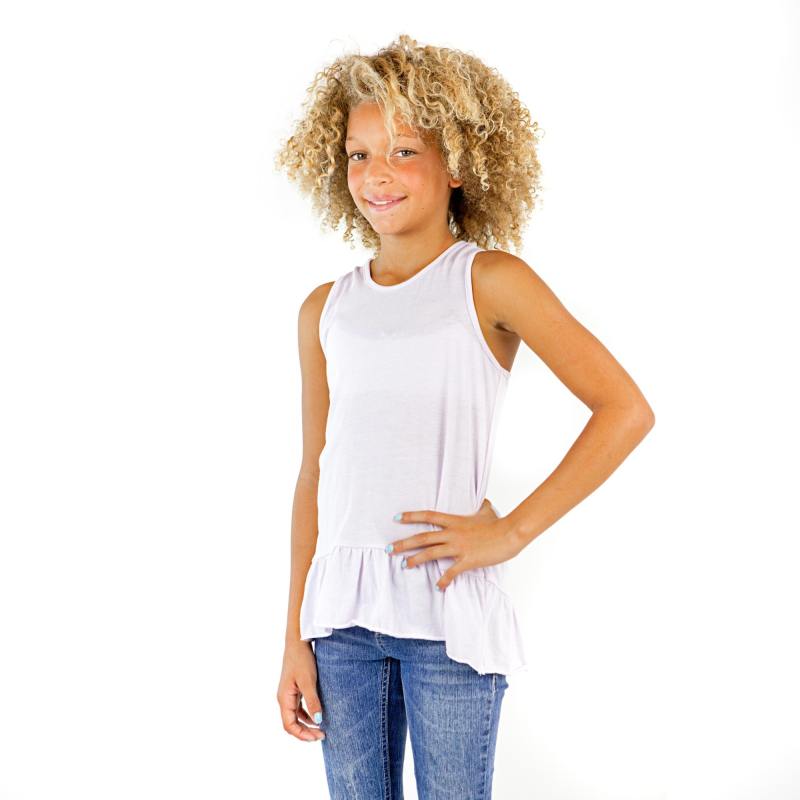 9013 Girl's Tied Racerback Ruffle Tank