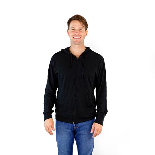 8752 Men's Cotton Slub Long Sleeve Zip Hoodie