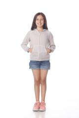 8902G Girls French Terry Llong Sleeve Zip Hoodie