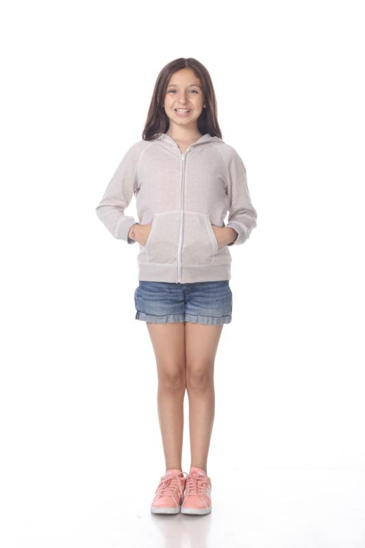 8902G Girls French Terry Llong Sleeve Zip Hoodie
