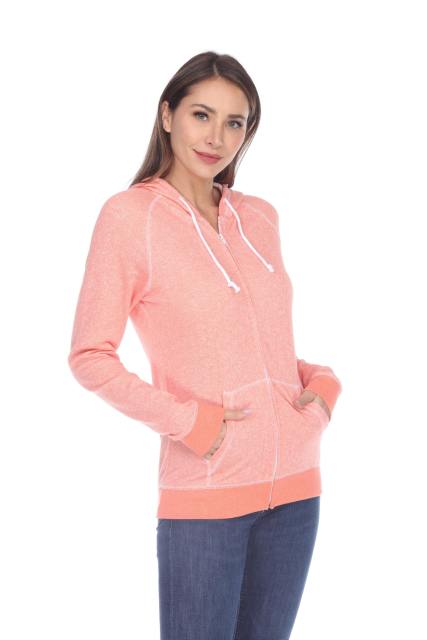 8902 Juniors French Terry Long Sleeve Zip Hoodie