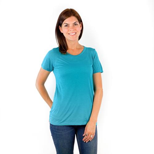 7400 LADIES POLY RAYON SLUB SS SCOOPNECK
