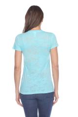 3503 Junior's Burnout V Neck Tee