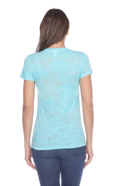 3503 Junior's Burnout V Neck Tee