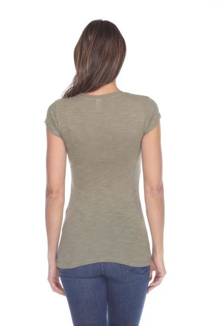 6050 Juniors Cap Sleeve Cotton Slub Tee