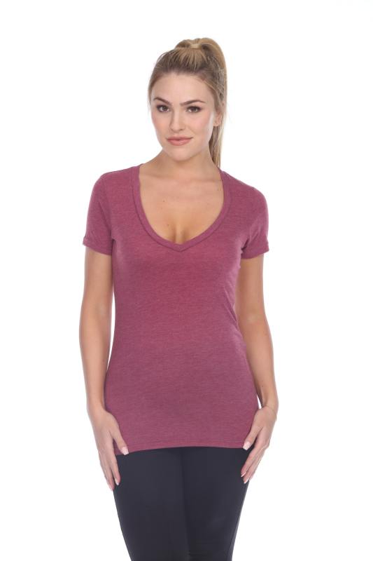 3203 Junior's Tri Blend Short Sleeve Deep V-Neck Tee