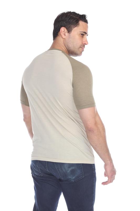 3601 Men's Short Sleeve CVC Blended Crew Neck Raglan