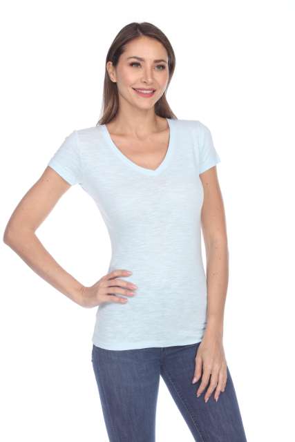 6053 Juniors Cap Sleeve Cotton Slub Tee