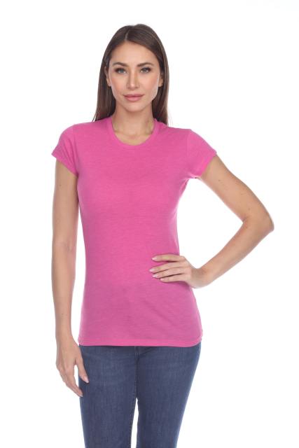 3000 Junior's Cap Sleeve CVC Blended Crew Neck Tee