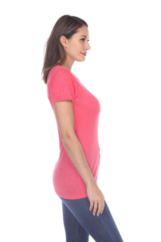 3800 Junior's Short Sleeve Poly Linen Crew Neck Tee