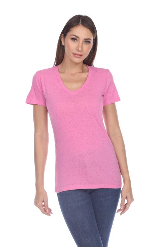 1203 Junior's Cotton Nub Short Sleeve Regular V-Neck Tee