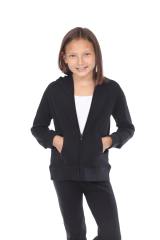 8902G Girls French Terry Llong Sleeve Zip Hoodie