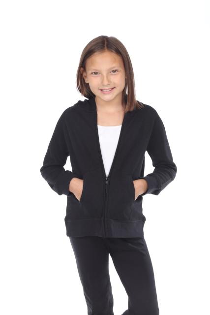 8902G Girls French Terry Llong Sleeve Zip Hoodie