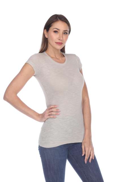 6050 Juniors Cap Sleeve Cotton Slub Tee