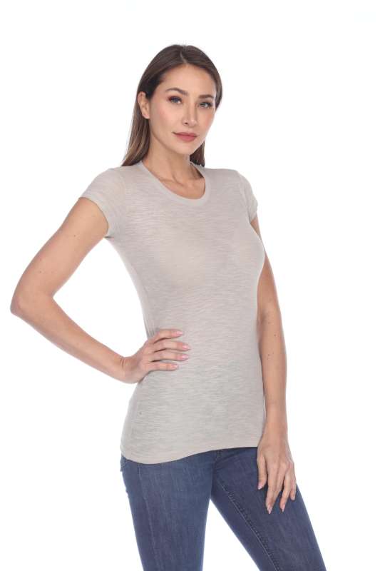 6050 Juniors Cap Sleeve Cotton Slub Tee