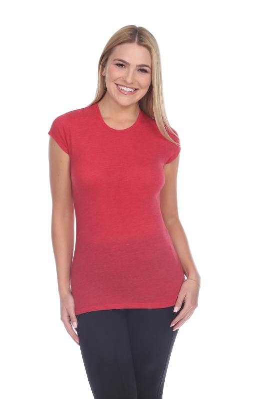 3000 Junior's Cap Sleeve CVC Blended Crew Neck Tee