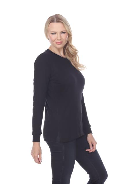 7110 Ladies Long Sleeve Crew Neck Tee with Side Vents