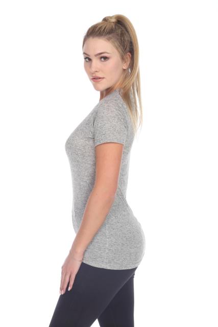 3800 Junior's Short Sleeve Poly Linen Crew Neck Tee