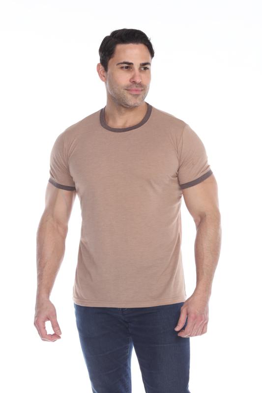 3602 Men's Short Sleeve CVC Blended Crew Neck Ringer Tee