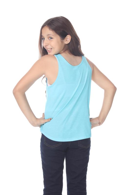9016 Girls Curved Hem Tank Top