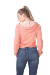 8911 Junior's French Terry Hooded Crop Long Sleeve Sweatshirt