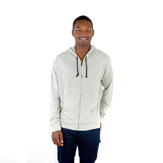 8752 Men's Cotton Slub Long Sleeve Zip Hoodie
