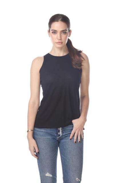 3311 Junior's Poly Viscose Tank Top with Slit Back