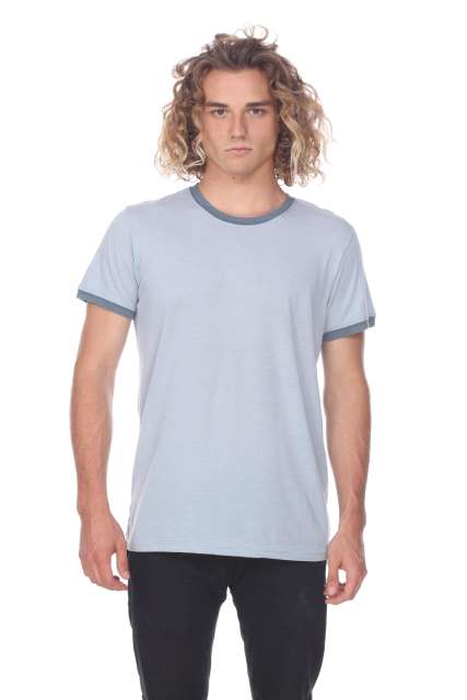 3602 Men's Short Sleeve CVC Blended Crew Neck Ringer Tee