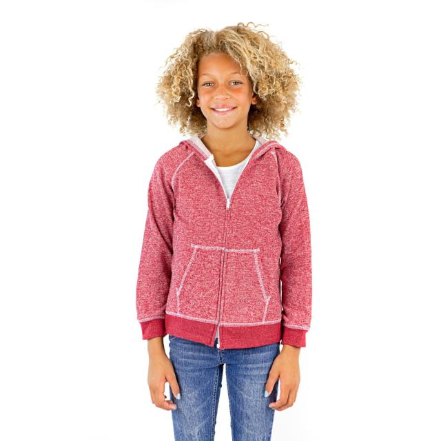 8902G Girls French Terry Llong Sleeve Zip Hoodie