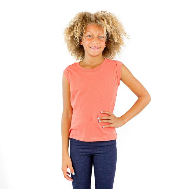 9005 Girls Cuffed Hi-Lo Tank