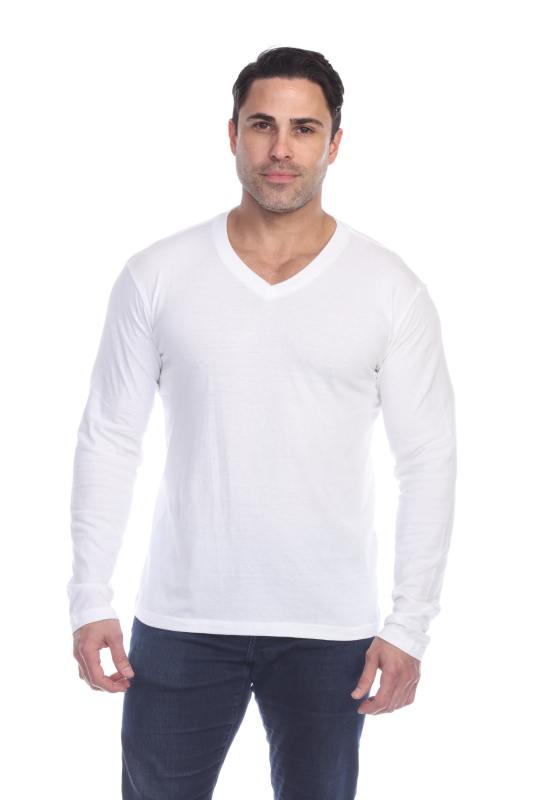 4701 Men's Slim Fit Long Sleeve V-Neck Tee