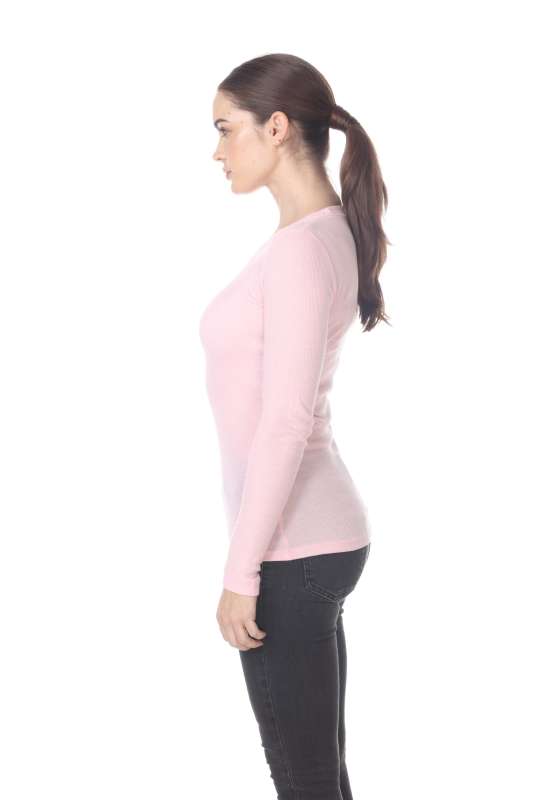 6100 Junior's Long Sleeve Thermal Crew Neck Tee