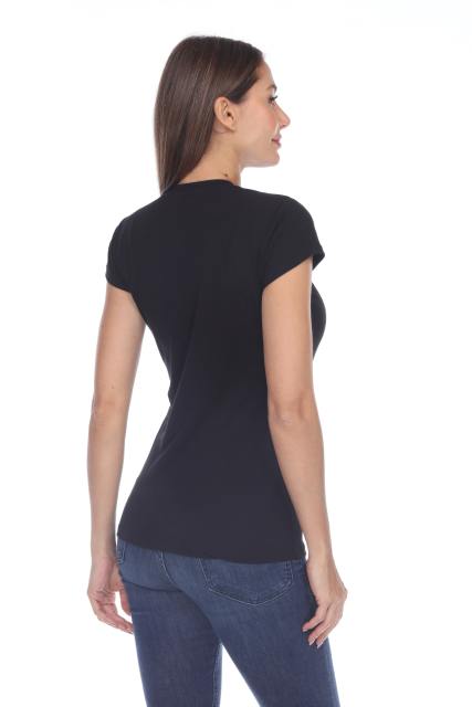 3000 Junior's Cap Sleeve CVC Blended Crew Neck Tee
