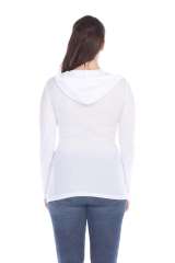 6101 Junior's Long Sleeve Waffle Thermal Hoodie