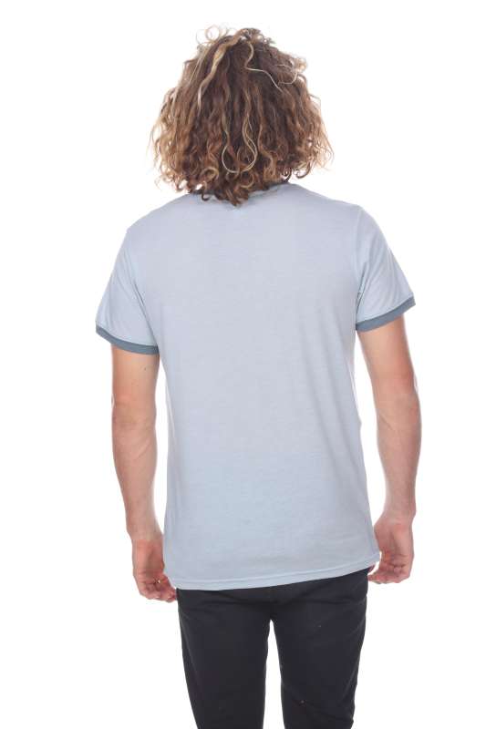 3602 Men's Short Sleeve CVC Blended Crew Neck Ringer Tee