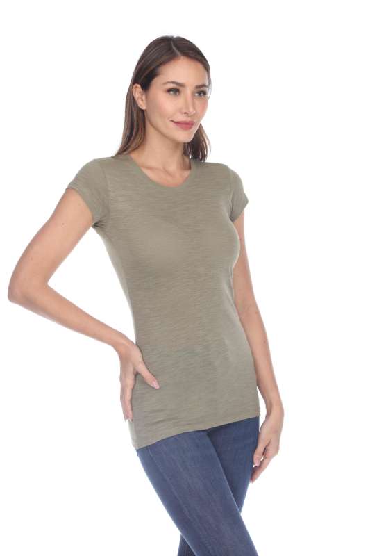 6050 Juniors Cap Sleeve Cotton Slub Tee