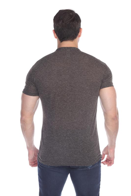 3702 Men's Poly Linen Blend V-Neck Tee