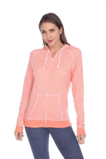 8902 Juniors French Terry Long Sleeve Zip Hoodie