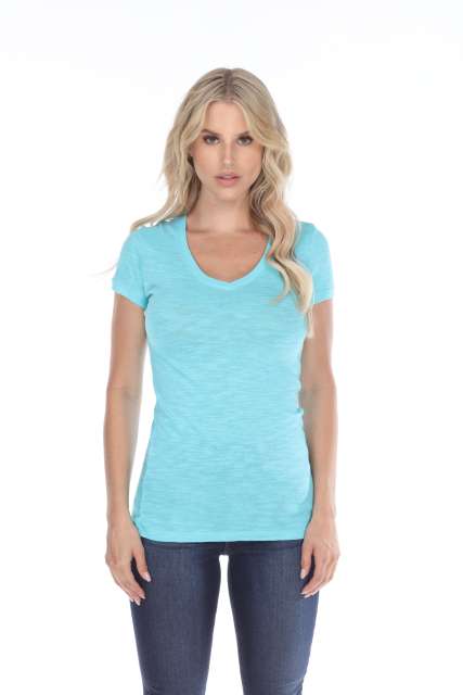 6053 Juniors Cap Sleeve Cotton Slub Tee