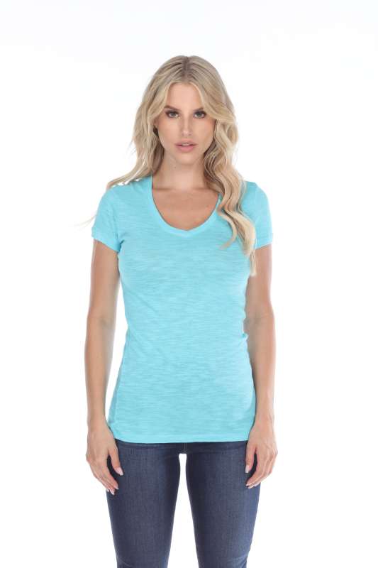 6053 Juniors Cap Sleeve Cotton Slub Tee