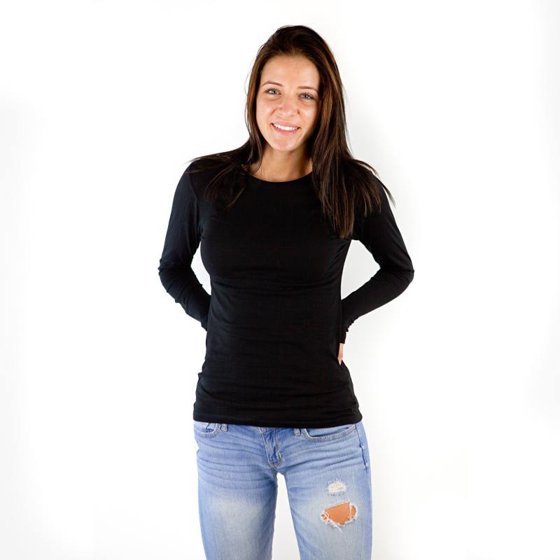1100 Junior's Long Sleeve Crew Neck Tee