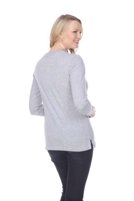 7110 Ladies Long Sleeve Crew Neck Tee with Side Vents