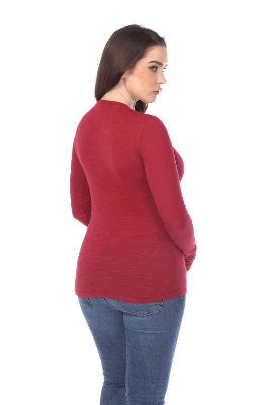 6150 Junior's Long Sleeve Cotton Slub Crewneck Tee